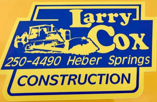 Original Larry Cox Construction truck-door decal — 250-4490 Heber Springs